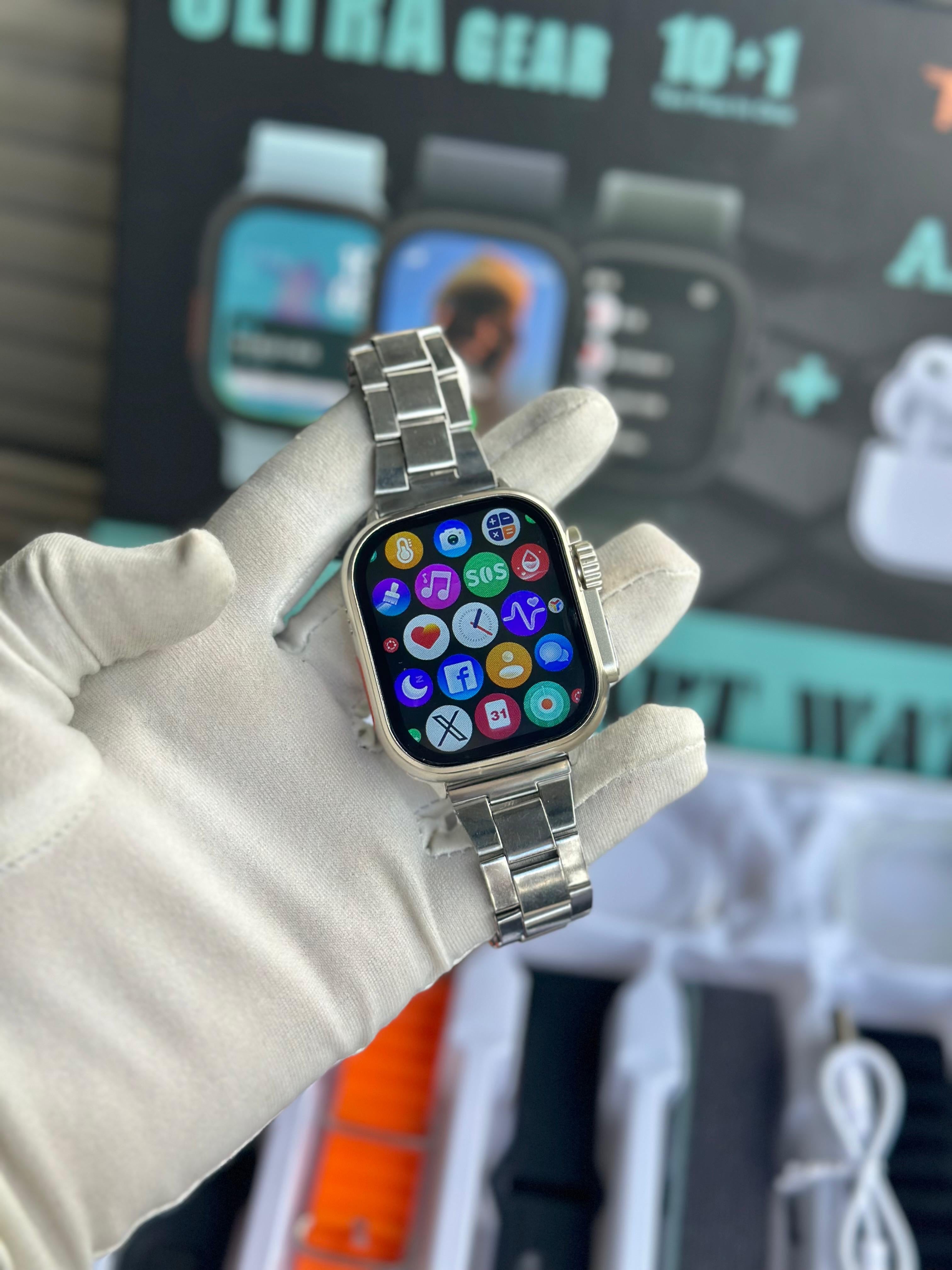 Ultra Gear Ultra Suit Max – Series 8 Ultra (49mm) | 10-In-1 Combo Smartwatch Pack With 7 Straps, Earbuds & Wireless Charger