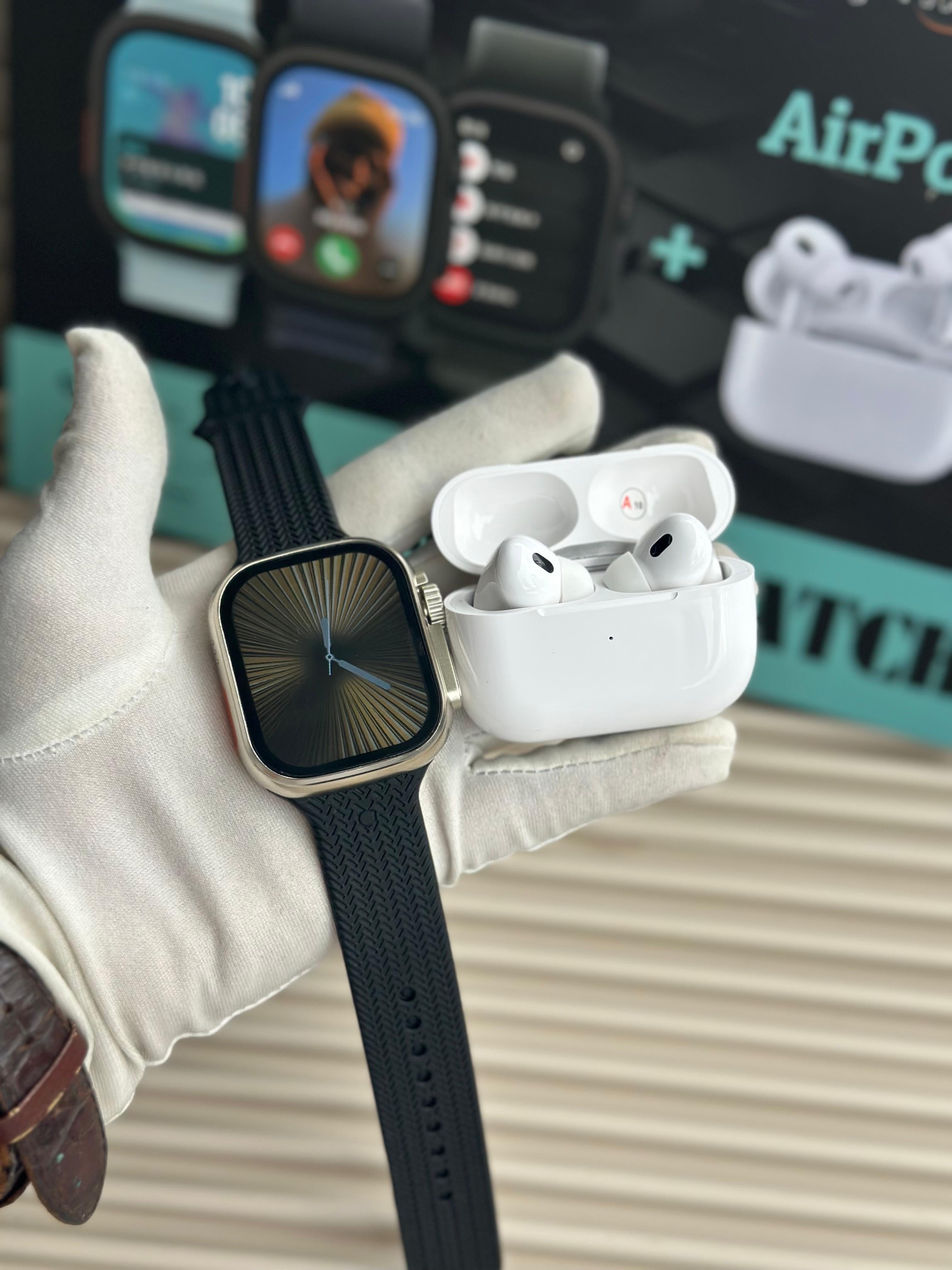Ultra Gear Ultra Suit Max – Series 8 Ultra (49mm) | 10-In-1 Combo Smartwatch Pack With 7 Straps, Earbuds & Wireless Charger